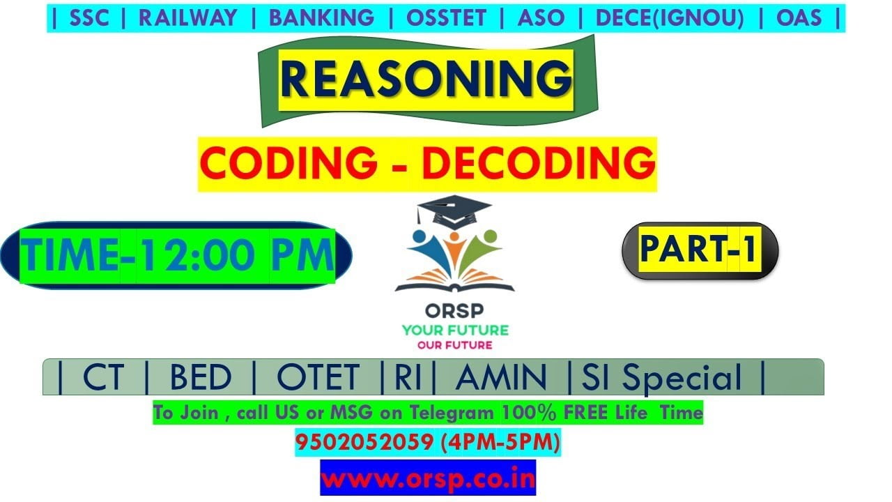 | CODING - DECODING | ALL IN ONE | REASONING | ORSP |