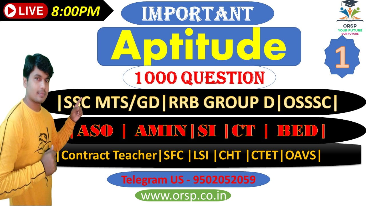 | Selected Aptitude 1000 Question |SSC MTS/GD|RRB GROUP D |ASO | AMIN|SI | CT | BED|CTET|OAVS|