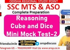 || Reasoning Selected Question| Cube and Dice || SSC MTS | ASO | OSSC | MINI MOCK – 02 ||