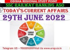 | Today Current Affairs | 29 June 2022 |SSC RAILWAY BANKING |
