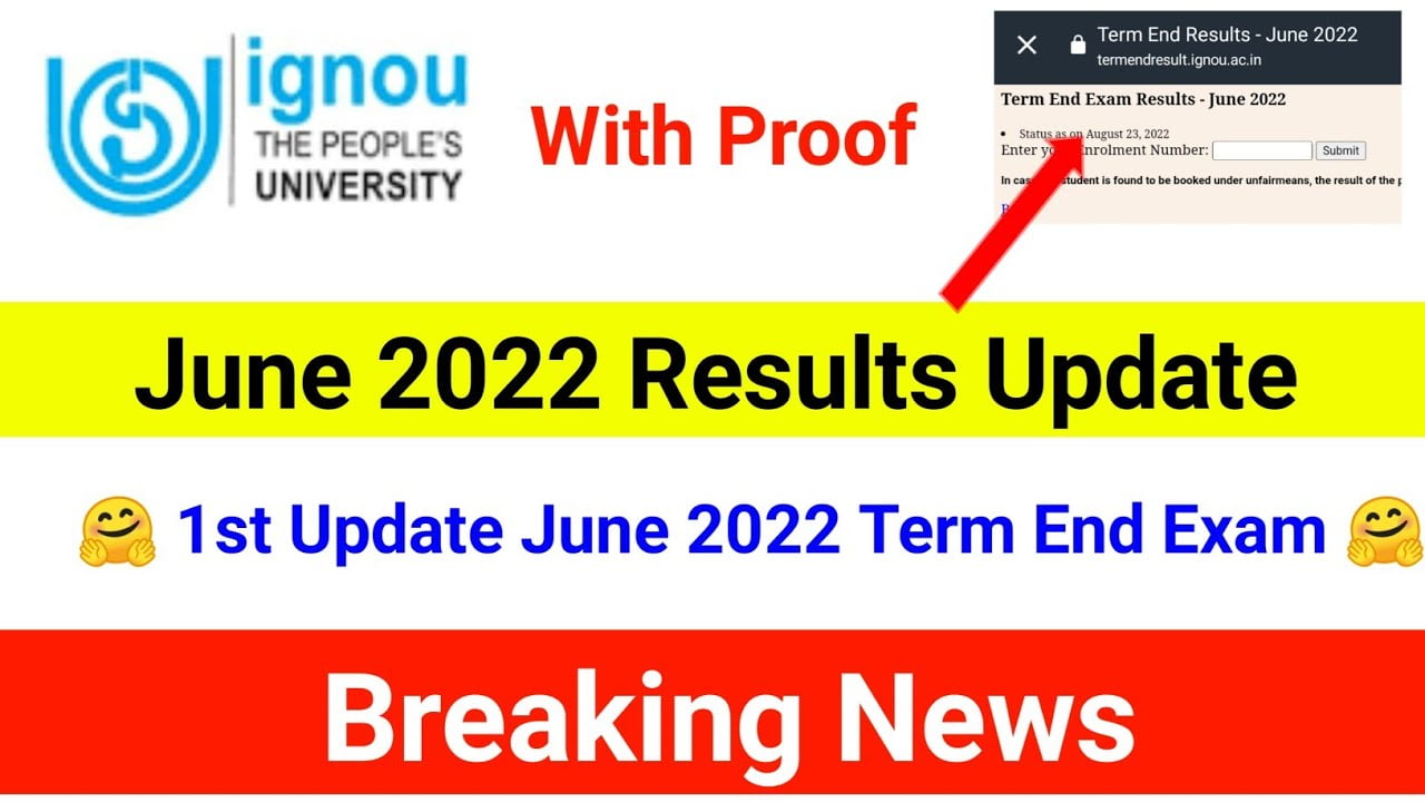 IGNOU June 2022 Results Update | Term End Exam Results Update June 2022 | IGNOU |
