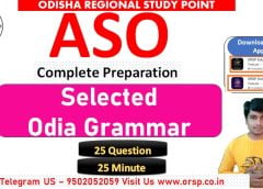 | Selected Odia Grammar Question For OPSC ASO | Previous Year Odia Question For ASO|
