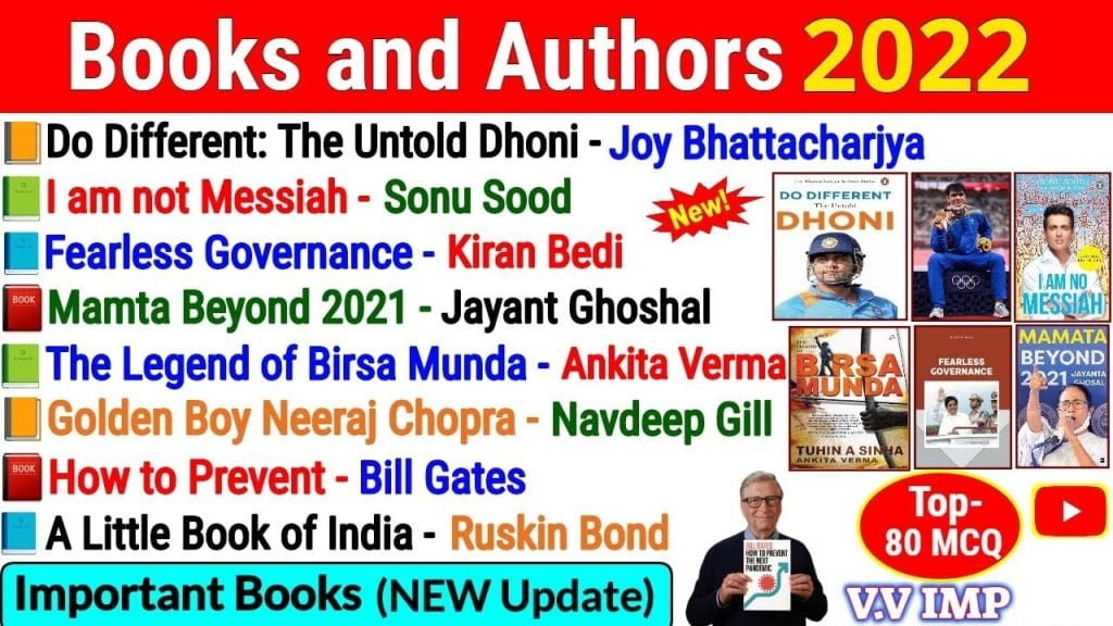 Books and Authors 2022 in English | Important Books 2022 Questions |
